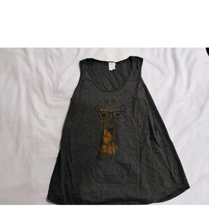 Port and Company Gray Tank Top with Giraffe